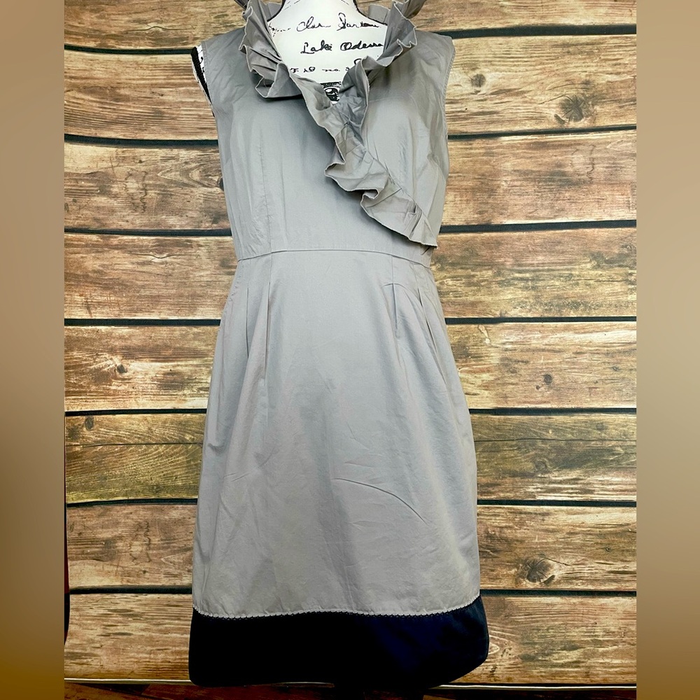 Ann Taylor Loft Ruffle Collar Cotton Dress